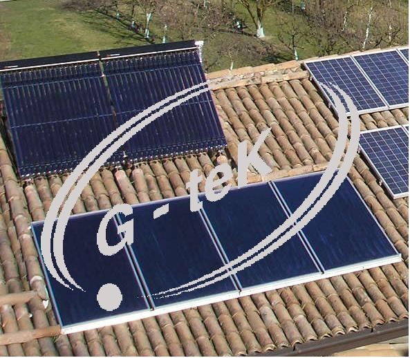 Impianto solare termico ibrido per produzione di acqua calda e integrazione al riscaldamento